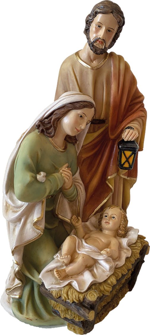 FADEDA Hlg. Familie, Krippenblock / Höhe:35 cm / handbemalt / detailgetreue Krippen Figuren - Weihnachten Tisch Dekoration Krippe Zubehör
