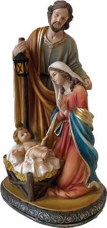 FADEDA Hlg. Familie, Krippenblock  / Höhe:29 cm / handbemalt / detailgetreue Krippen Figuren - Weihnachten Tisch Dekoration Krippe Zubehör