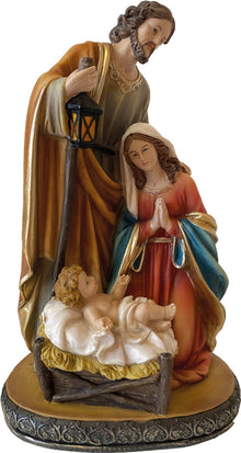 FADEDA Hlg. Familie, Krippenblock  / Höhe:29 cm / handbemalt / detailgetreue Krippen Figuren - Weihnachten Tisch Dekoration Krippe Zubehör
