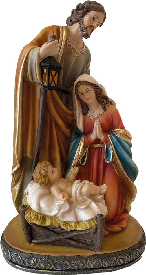 FADEDA Hlg. Familie, Krippenblock  / Höhe:29 cm / handbemalt / detailgetreue Krippen Figuren - Weihnachten Tisch Dekoration Krippe Zubehör