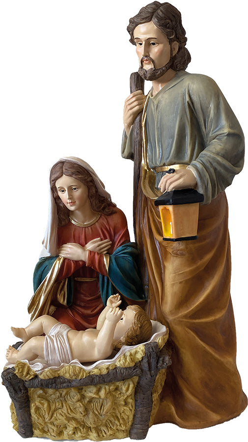 FADEDA Hlg. Familie, Krippenblock  / Höhe:78 cm / handbemalt / detailgetreue Krippen Figuren - Weihnachten Tisch Dekoration Krippe Zubehör