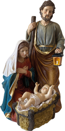FADEDA Hlg. Familie, Krippenblock  / Höhe:78 cm / handbemalt / detailgetreue Krippen Figuren - Weihnachten Tisch Dekoration Krippe Zubehör