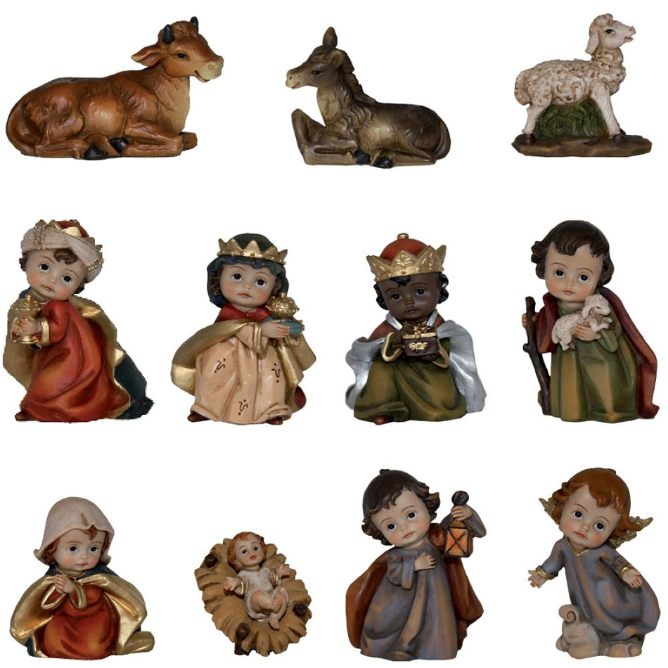 11x FADEDA Krippenfiguren   / Höhe:6 cm / handbemalt / detailgetreue Krippen Figuren - Weihnachten Tisch Dekoration Krippe Zubehör