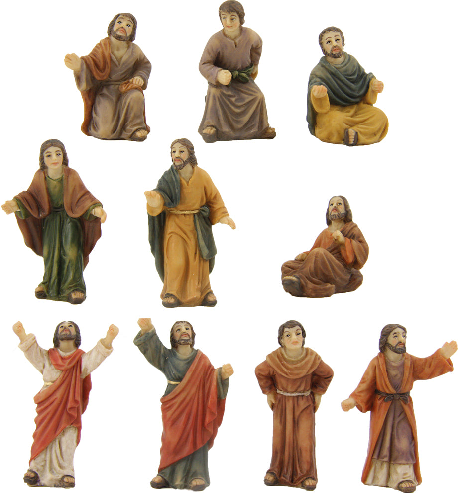 10x FADEDA Passionsfiguren: Verurteilung, Volk   / Höhe:5 cm / handbemalt / detailgetreue Krippen Figuren - Weihnachten Tisch Dekoration Krippe Zubehör