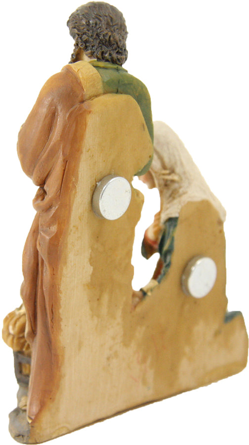 FADEDA Krippenblock, Hlg. Familie, mit Magnet   / Höhe:10 cm / handbemalt / detailgetreue Krippen Figuren - Weihnachten Tisch Dekoration Krippe Zubehör