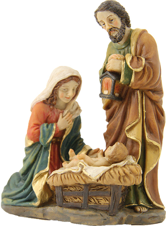 FADEDA Krippenblock, Hlg. Familie, mit Magnet   / Höhe:10 cm / handbemalt / detailgetreue Krippen Figuren - Weihnachten Tisch Dekoration Krippe Zubehör