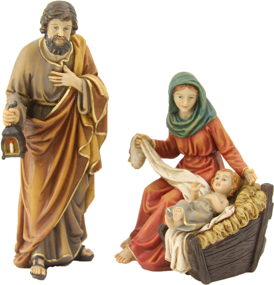 3x FADEDA Heilige Familie   / Höhe:15 cm / handbemalt / detailgetreue Krippen Figuren - Weihnachten Tisch Dekoration Krippe Zubehör