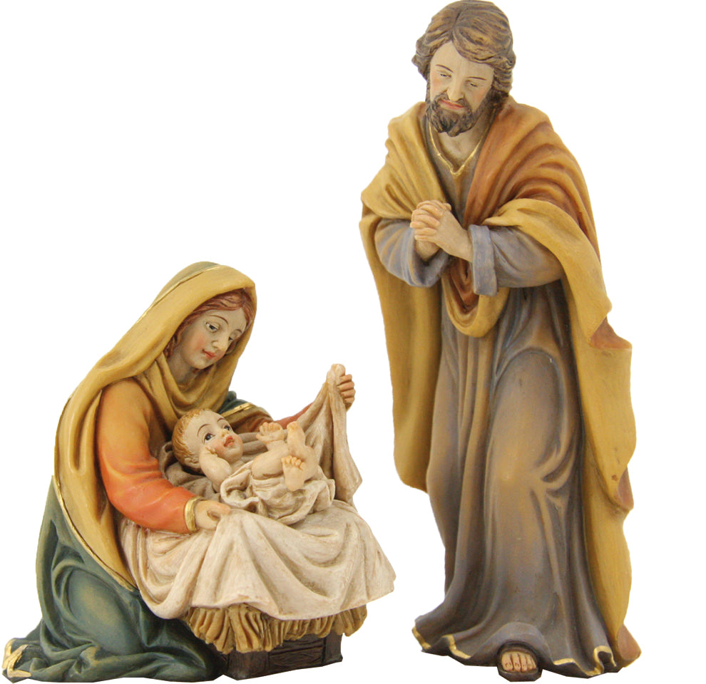 3x FADEDA Heilige Familie   / Höhe:10 cm / handbemalt / detailgetreue Krippen Figuren - Weihnachten Tisch Dekoration Krippe Zubehör