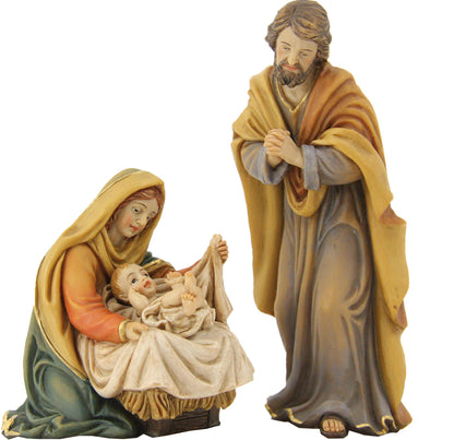 3x FADEDA Heilige Familie   / Höhe:10 cm / handbemalt / detailgetreue Krippen Figuren - Weihnachten Tisch Dekoration Krippe Zubehör