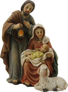 FADEDA Hlg. Familie, Krippenblock   / Höhe:10 cm / handbemalt / detailgetreue Krippen Figuren - Weihnachten Tisch Dekoration Krippe Zubehör