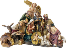 FADEDA Hlg. Familie, Krippenblock   / Höhe:20 cm / handbemalt / detailgetreue Krippen Figuren - Weihnachten Tisch Dekoration Krippe Zubehör