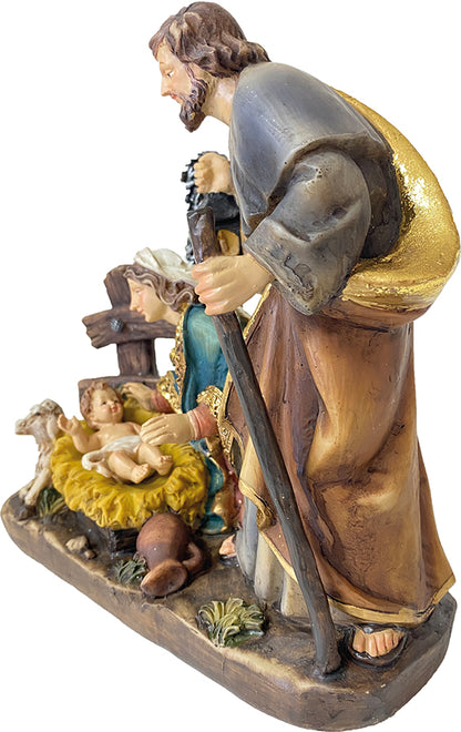 FADEDA Hlg. Familie, Krippenblock   / Höhe:20 cm / handbemalt / detailgetreue Krippen Figuren - Weihnachten Tisch Dekoration Krippe Zubehör