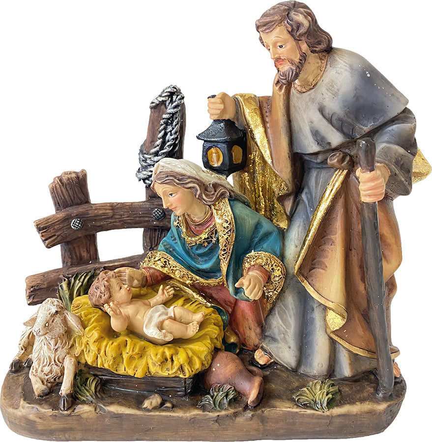 FADEDA Hlg. Familie, Krippenblock   / Höhe:20 cm / handbemalt / detailgetreue Krippen Figuren - Weihnachten Tisch Dekoration Krippe Zubehör