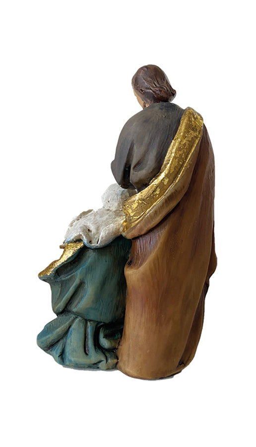 FADEDA Hlg. Familie, Krippenblock   / Höhe:10 cm / handbemalt / detailgetreue Krippen Figuren - Weihnachten Tisch Dekoration Krippe Zubehör
