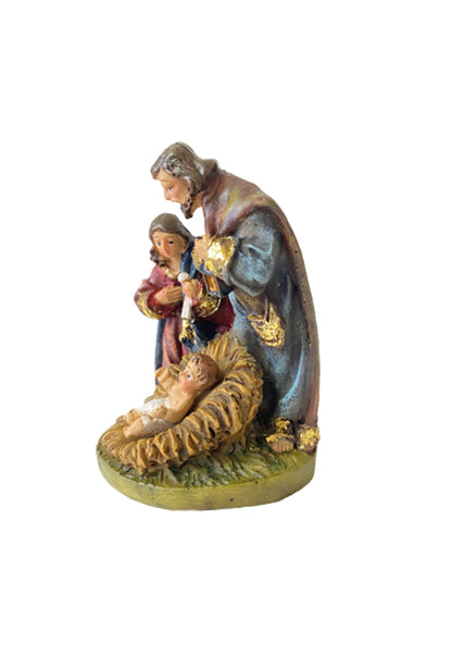FADEDA Hlg. Familie, Krippenblock / Höhe:7 cm / handbemalt / detailgetreue Krippen Figuren - Weihnachten Tisch Dekoration Krippe Zubehör