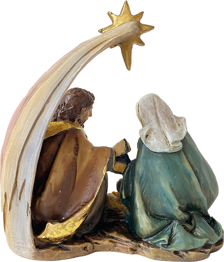 FADEDA Hlg. Familie, Krippenblock, Komet  / Höhe:12 cm / handbemalt / detailgetreue Krippen Figuren - Weihnachten Tisch Dekoration Krippe Zubehör