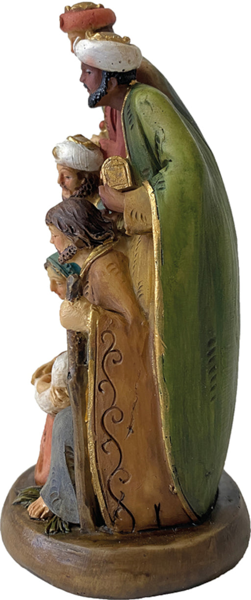 FADEDA Hlg. Familie, Krippenblock mit Könige  / Höhe:12 cm / handbemalt / detailgetreue Krippen Figuren - Weihnachten Tisch Dekoration Krippe Zubehör