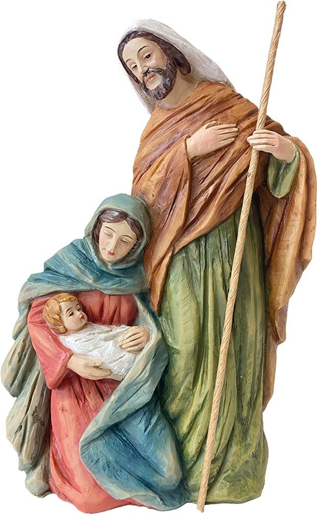 FADEDA Hlg. Familie, Krippenblock   / Höhe:20 cm / handbemalt / detailgetreue Krippen Figuren - Weihnachten Tisch Dekoration Krippe Zubehör