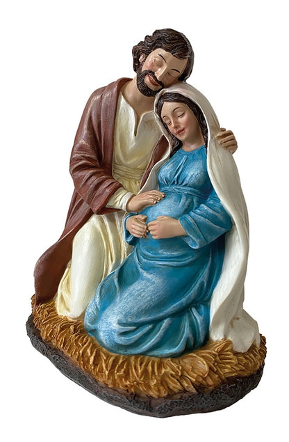 FADEDA Hlg. Familie, Krippenblock  / Höhe:14 cm / handbemalt / detailgetreue Krippen Figuren - Weihnachten Tisch Dekoration Krippe Zubehör
