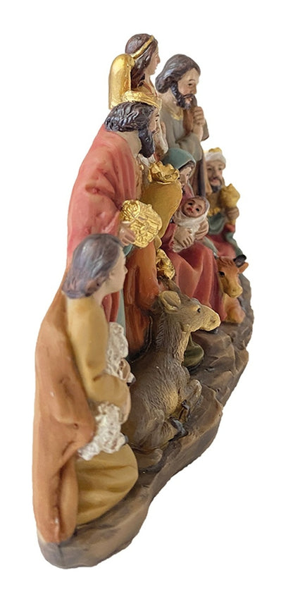 FADEDA Hlg. Familie, Krippenblock   / Höhe:8 cm / handbemalt / detailgetreue Krippen Figuren - Weihnachten Tisch Dekoration Krippe Zubehör