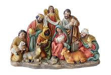 FADEDA Hlg. Familie, Krippenblock   / Höhe:8 cm / handbemalt / detailgetreue Krippen Figuren - Weihnachten Tisch Dekoration Krippe Zubehör