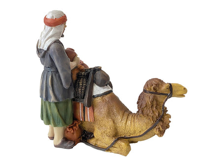 FADEDA Kamel mit Hirte / Höhe:10 cm / handbemalt / detailgetreue Krippen Figuren - Weihnachten Tisch Dekoration Krippe Zubehör
