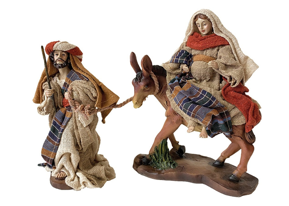 2x FADEDA Herbergssuche   / Höhe:16 cm / handbemalt / detailgetreue Krippen Figuren - Weihnachten Tisch Dekoration Krippe Zubehör