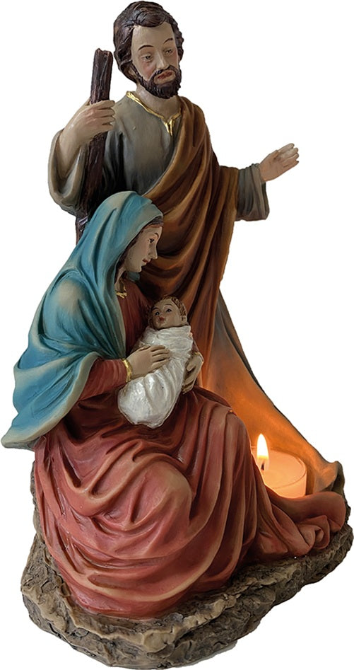 FADEDA Hlg. Familie, Krippenblock   / Höhe:21 cm / handbemalt / detailgetreue Krippen Figuren - Weihnachten Tisch Dekoration Krippe Zubehör