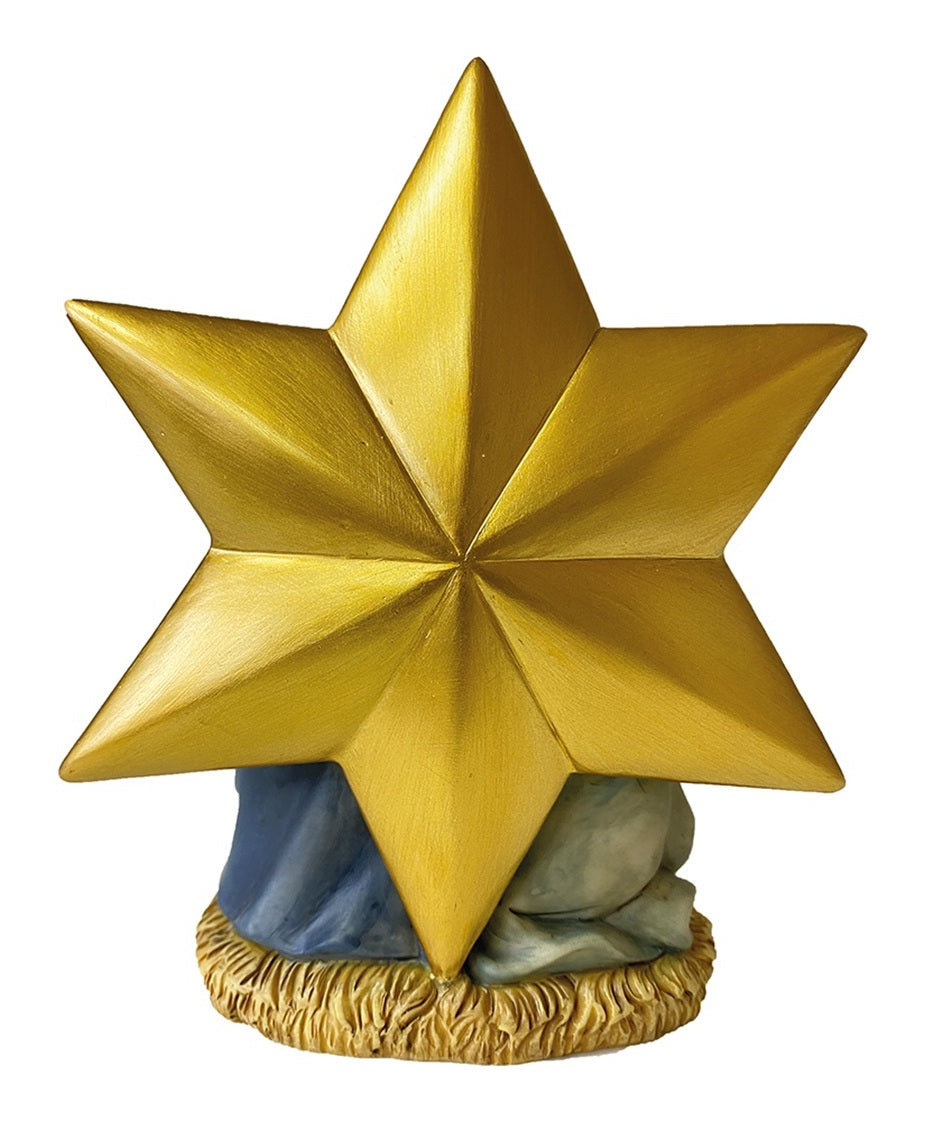 FADEDA Hlg. Familie, Krippenblock Stern  / Höhe:15 cm / handbemalt / detailgetreue Krippen Figuren - Weihnachten Tisch Dekoration Krippe Zubehör