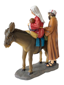 FADEDA Hlg. Familie auf der Flucht   / Höhe:15 cm / handbemalt / detailgetreue Krippen Figuren - Weihnachten Tisch Dekoration Krippe Zubehör