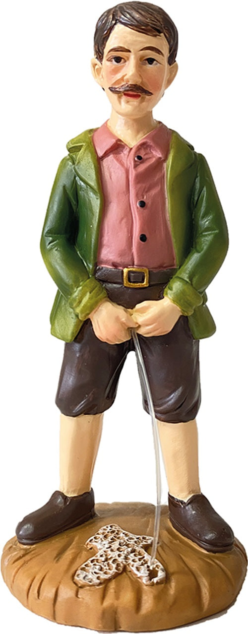 FADEDA Hirte pinkelnd / Höhe:9 cm / handbemalt / detailgetreue Krippen Figuren - Weihnachten Tisch Dekoration Krippe Zubehör