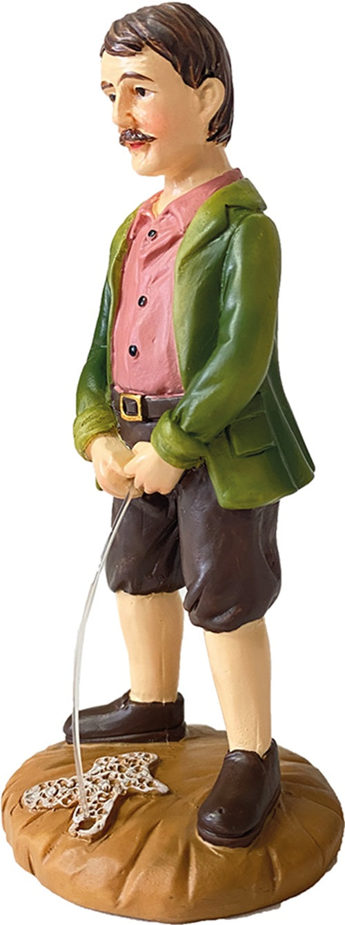 FADEDA Hirte pinkelnd / Höhe:9 cm / handbemalt / detailgetreue Krippen Figuren - Weihnachten Tisch Dekoration Krippe Zubehör