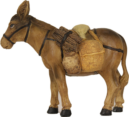 FADEDA Esel mit Schaf    / Höhe:8 cm / handbemalt / detailgetreue Krippen Figuren - Weihnachten Tisch Dekoration Krippe Zubehör