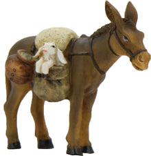 FADEDA Esel mit Schaf    / Höhe:8 cm / handbemalt / detailgetreue Krippen Figuren - Weihnachten Tisch Dekoration Krippe Zubehör