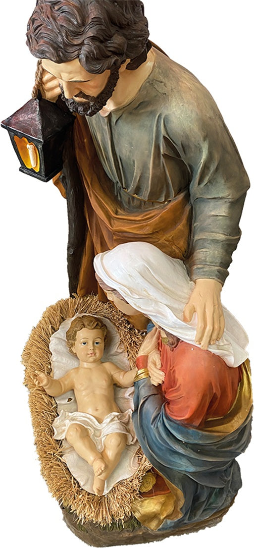 FADEDA Hlg. Familie, Krippenblock  / Höhe:150 cm / handbemalt / detailgetreue Krippen Figuren - Weihnachten Tisch Dekoration Krippe Zubehör