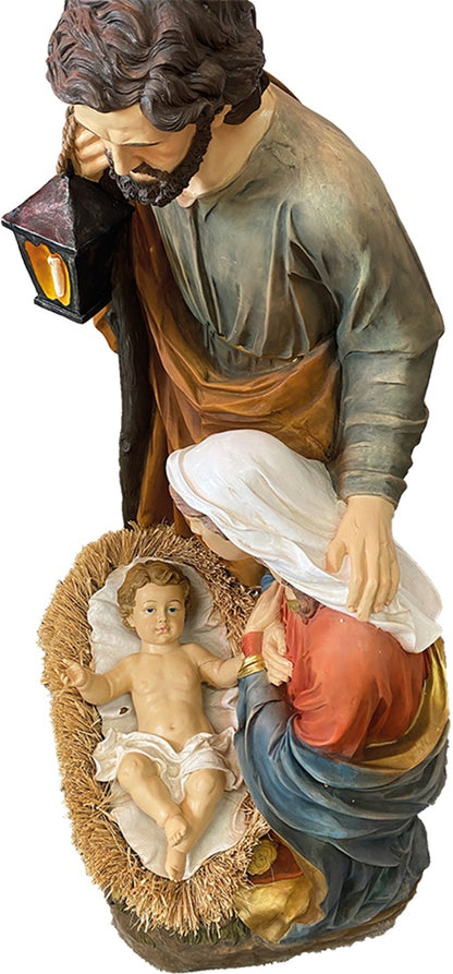 FADEDA Hlg. Familie, Krippenblock  / Höhe:150 cm / handbemalt / detailgetreue Krippen Figuren - Weihnachten Tisch Dekoration Krippe Zubehör