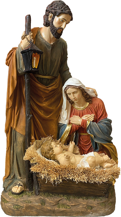 FADEDA Hlg. Familie, Krippenblock  / Höhe:150 cm / handbemalt / detailgetreue Krippen Figuren - Weihnachten Tisch Dekoration Krippe Zubehör