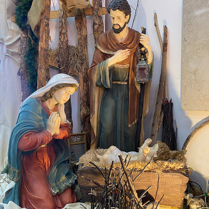 3x FADEDA Heilige Familie   / Höhe:170 cm / handbemalt / detailgetreue Krippen Figuren - Weihnachten Tisch Dekoration Krippe Zubehör