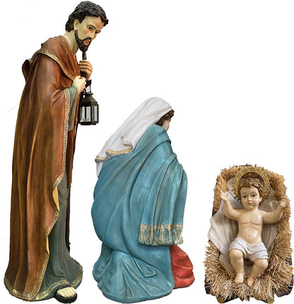 3x FADEDA Heilige Familie   / Höhe:170 cm / handbemalt / detailgetreue Krippen Figuren - Weihnachten Tisch Dekoration Krippe Zubehör