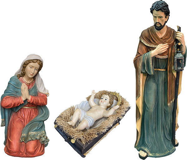 3x FADEDA Heilige Familie   / Höhe:170 cm / handbemalt / detailgetreue Krippen Figuren - Weihnachten Tisch Dekoration Krippe Zubehör