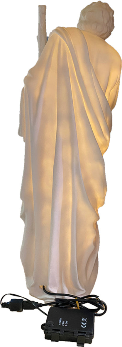 3x FADEDA Hlg. Familie beleuchtet, LED   / Höhe:60 cm / handbemalt / detailgetreue Krippen Figuren - Weihnachten Tisch Dekoration Krippe Zubehör