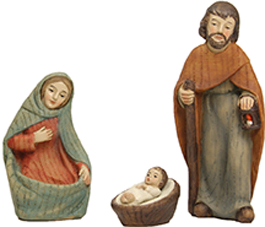 4x FADEDA Heilige Familie modern   / Höhe:10 cm / handbemalt / detailgetreue Krippen Figuren - Weihnachten Tisch Dekoration Krippe Zubehör