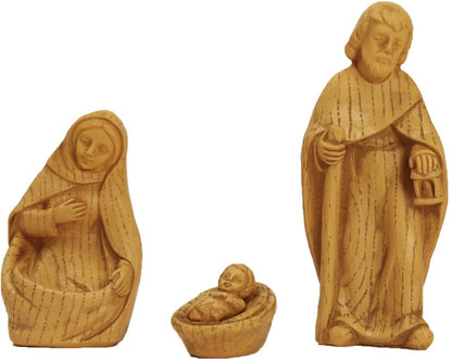 4x FADEDA Hlg. Familie modern, Holzoptik   / Höhe:15 cm / handbemalt / detailgetreue Krippen Figuren - Weihnachten Tisch Dekoration Krippe Zubehör