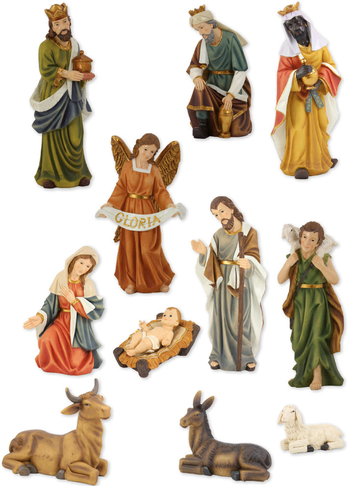 11x FADEDA Krippenfiguren   / Höhe:60 cm / handbemalt / detailgetreue Krippen Figuren - Weihnachten Tisch Dekoration Krippe Zubehör