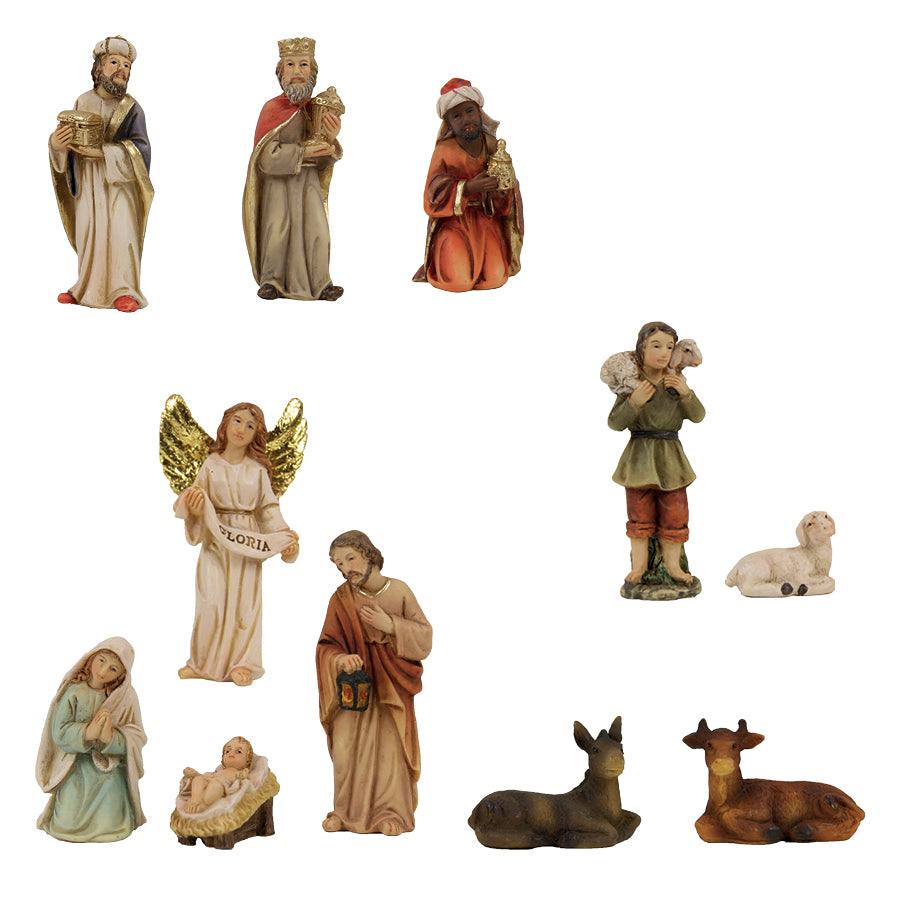 11x FADEDA Krippenfiguren   / Höhe:8 cm / handbemalt / detailgetreue Krippen Figuren - Weihnachten Tisch Dekoration Krippe Zubehör