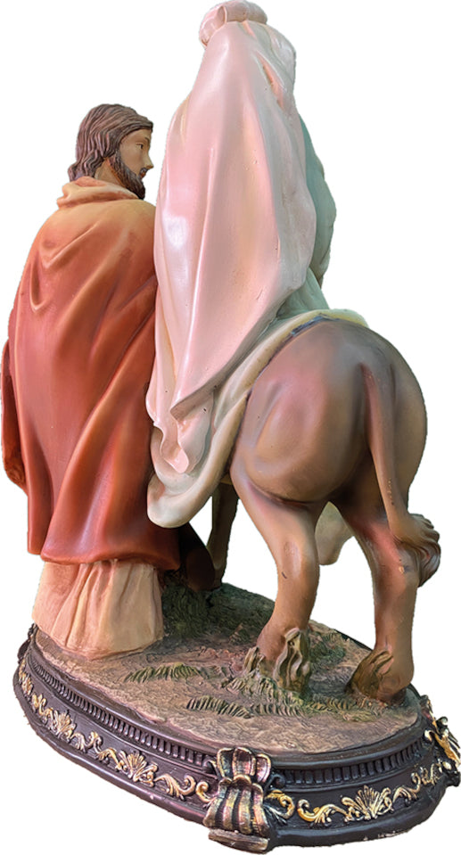 FADEDA Hlg. Familie auf der Flucht   / Höhe:73 cm / handbemalt / detailgetreue Krippen Figuren - Weihnachten Tisch Dekoration Krippe Zubehör