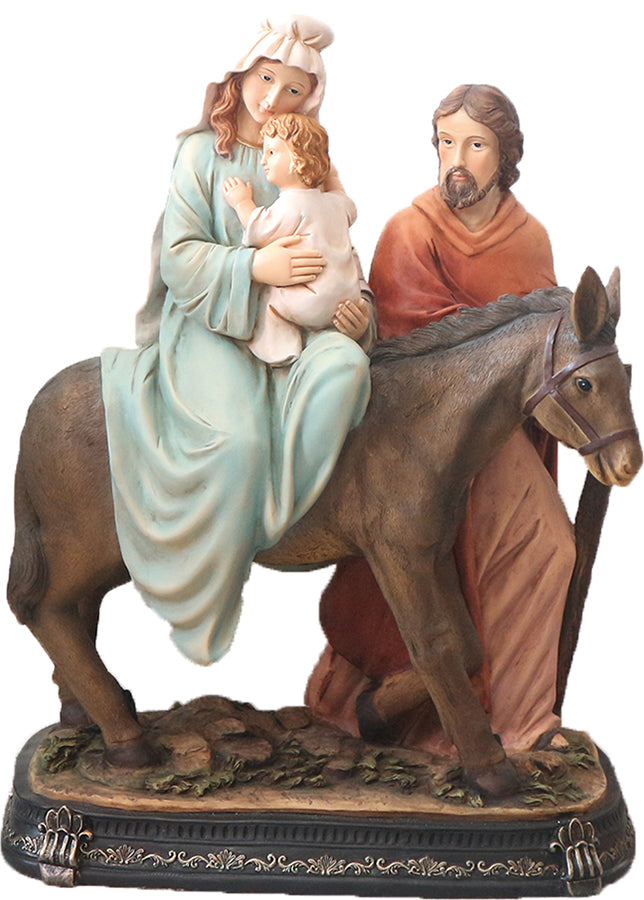 FADEDA Hlg. Familie auf der Flucht   / Höhe:73 cm / handbemalt / detailgetreue Krippen Figuren - Weihnachten Tisch Dekoration Krippe Zubehör