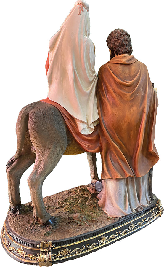 FADEDA Hlg. Familie auf der Flucht   / Höhe:100 cm / handbemalt / detailgetreue Krippen Figuren - Weihnachten Tisch Dekoration Krippe Zubehör