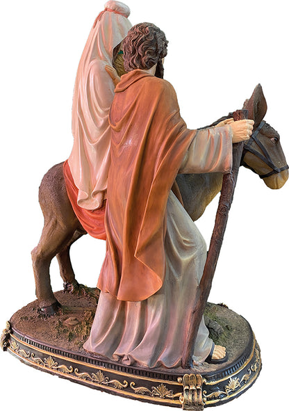 FADEDA Hlg. Familie auf der Flucht   / Höhe:100 cm / handbemalt / detailgetreue Krippen Figuren - Weihnachten Tisch Dekoration Krippe Zubehör
