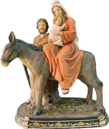 FADEDA Hlg. Familie auf der Flucht   / Höhe:100 cm / handbemalt / detailgetreue Krippen Figuren - Weihnachten Tisch Dekoration Krippe Zubehör